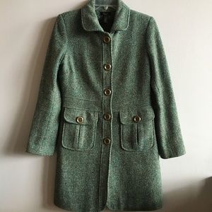 Nordstrom Frenchi Blue & Green Tweed Coat